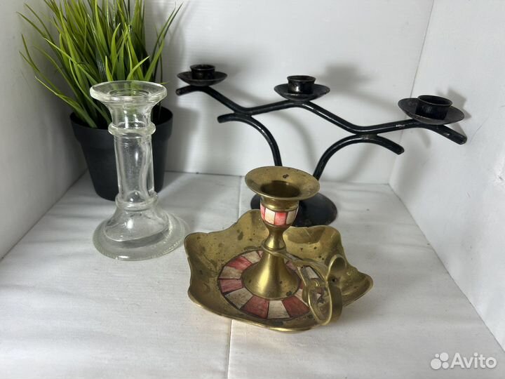 Подсвечник латунь