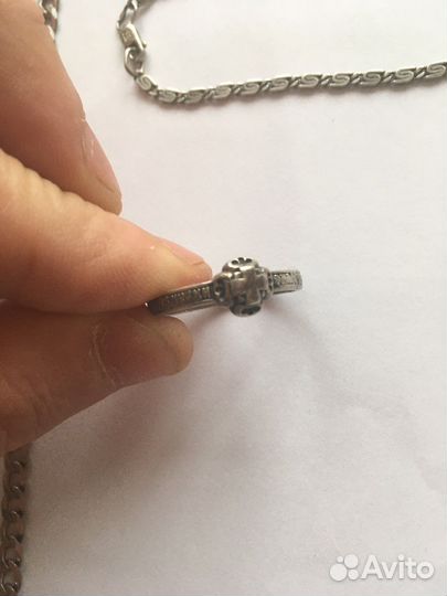 Серебро цепочка подвеска кольцо