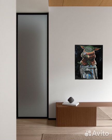 Картина Мандалорец Малыш Йода Грогу