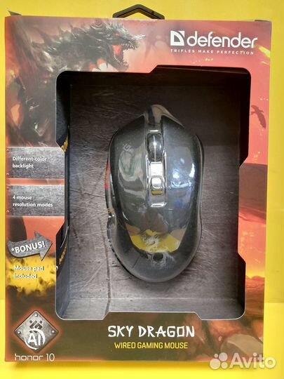 Игровая мышка Defender Sky Dragon с ковриком