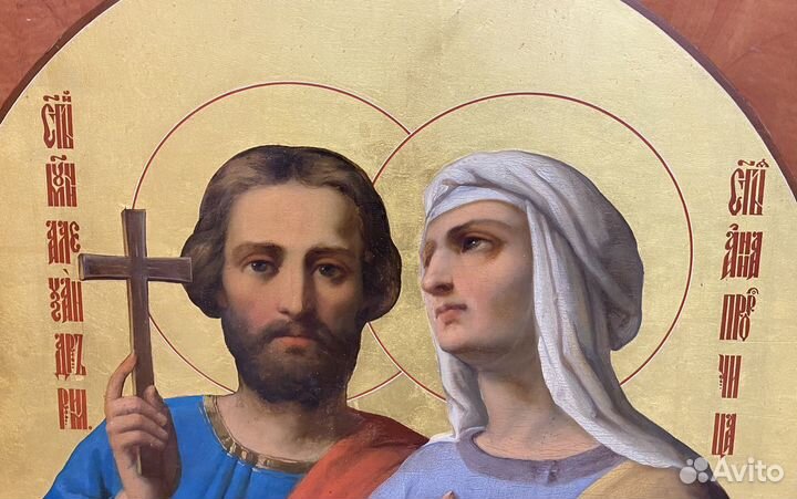 Икона Александр Невский и Анна Пророчица