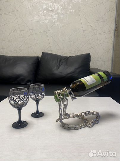 Подставка для вина. Аксессуар в стиле лофт