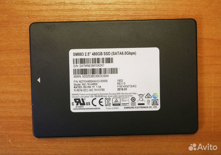 SSD накопитель Samsung 480 Gb 2,5
