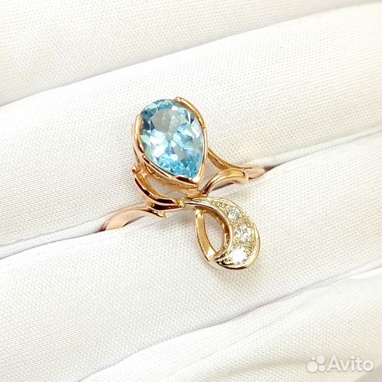 Золотое кольцо с камнем 17,5р