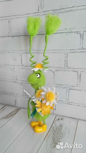 Таракашка Ромашка. Вязаная интерьерная игрушка