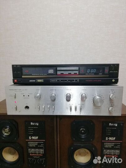 Акустика Колонки S-90f, усилитель, проигрыватель