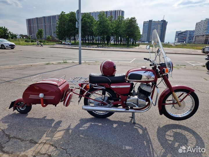 Мотоцикл Ява 350-634.01 с прицепом. Мотопоезд :)