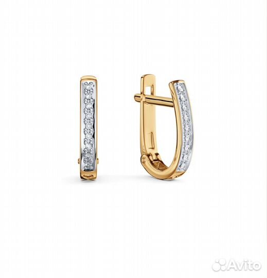 Золотые серьги с бриллиантами Sokolov