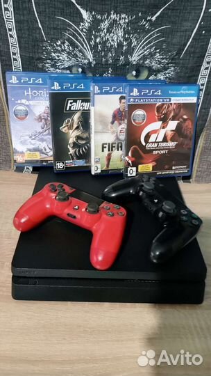Sony PS4 slim 2 джоя диски