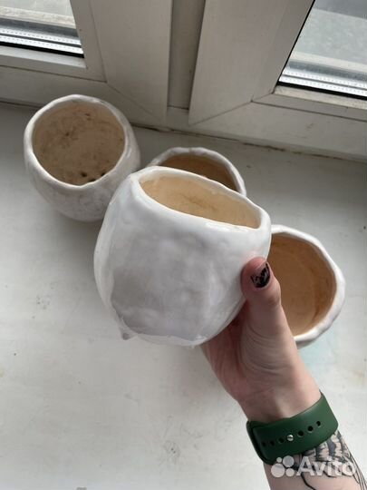 Цветочный керамический горшок для суккулентов