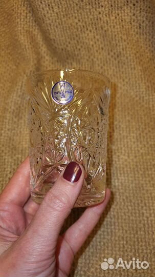 Подстаканник Гжель с хрустальным стаканом