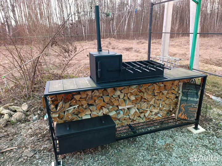 Мангал с печью под казан