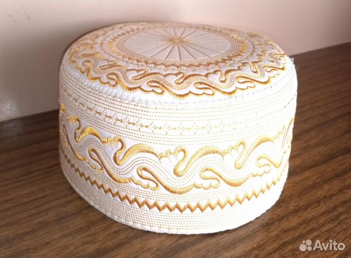 Тюбетейка мужская белая р.56