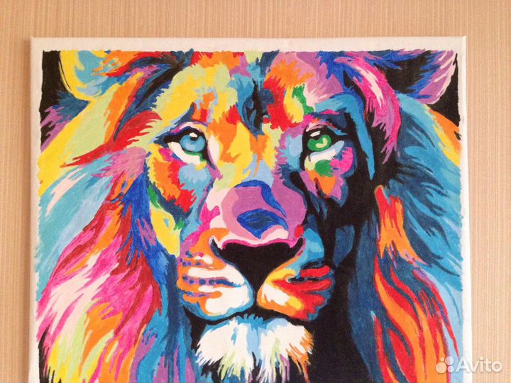Картина акриловыми красками Лев