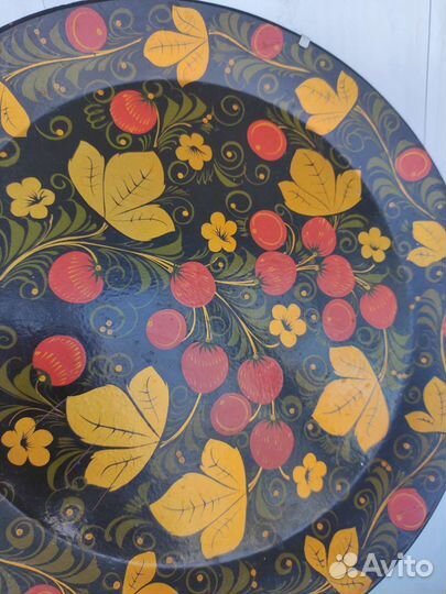 Блюдо поднос тарелка декоративная Хохлома