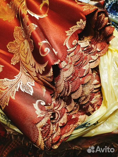 Отрез ткани для штор плотный шёлк