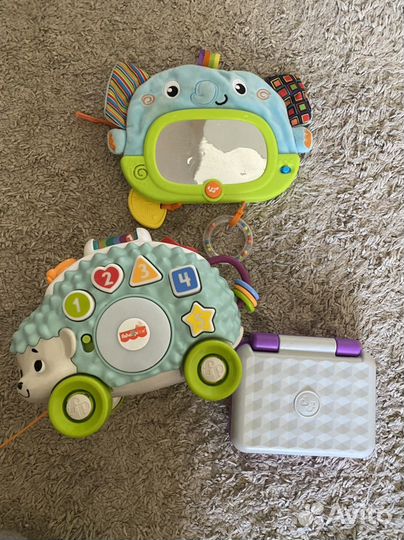 Игрушки ёжик fisher price, планшет fisher price