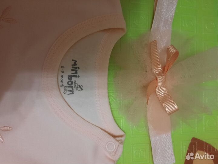 Платье бодик для малышки 6-9 месяцев