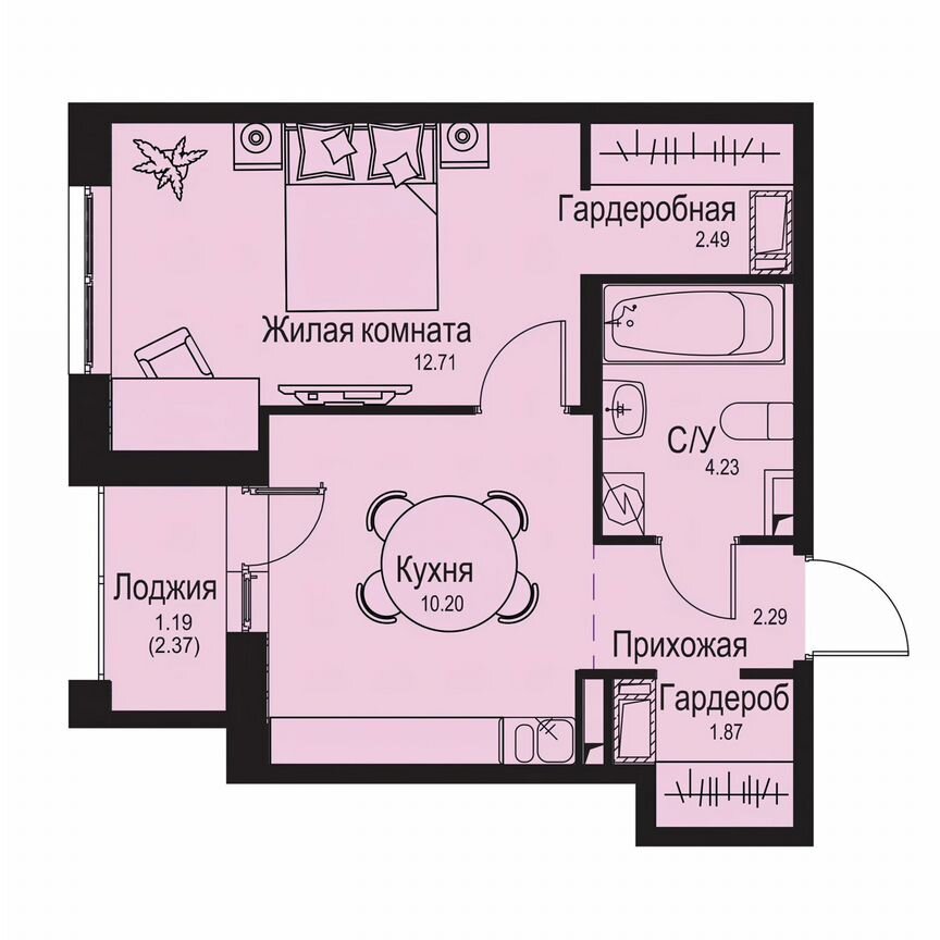1-к. квартира, 35 м², 4/9 эт.