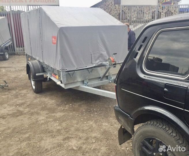 Прицеп Трейлер 3,5м с тентом. Полный цинк