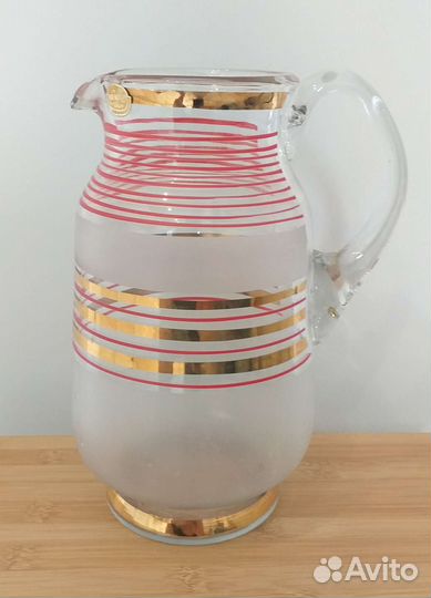 Набор кувшин и стаканы стекло Богемия