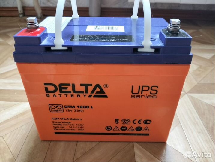 Аккумуляторная батарея для ибп Delta DTM 1233 L
