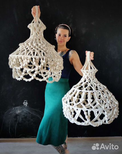 Абажур макраме. люстра на заказ