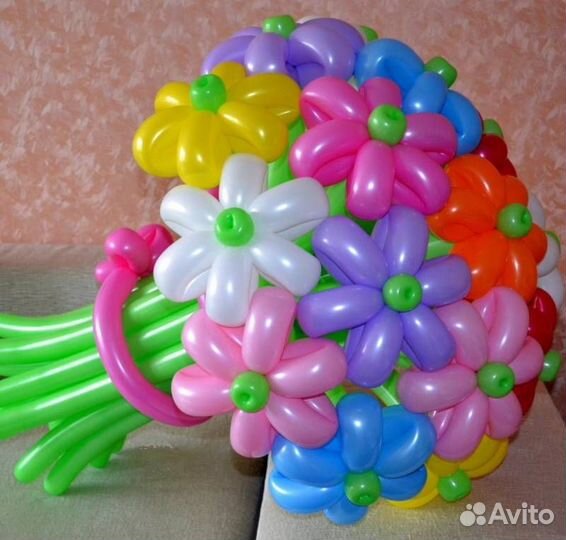 Цветы из воздушных шаров. Воздушные букеты