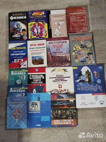 Книги и рабочие тетради по разным предметам