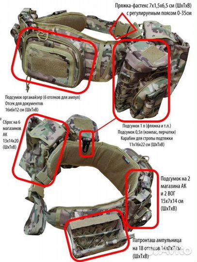 Разгрузка поясная yakeda мох, олива