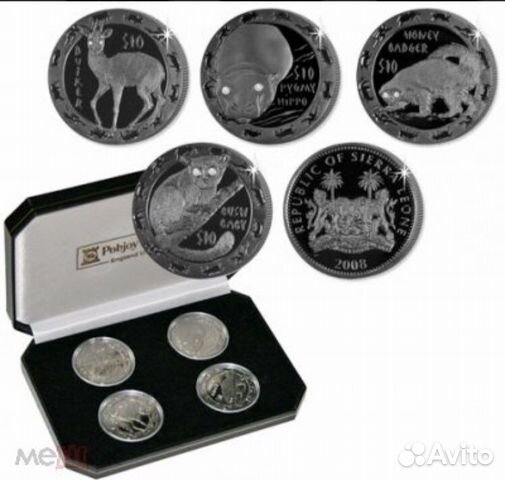 Серебряные монеты с бриллиантами