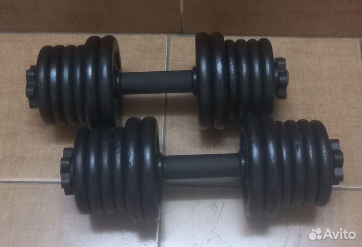 Гантели металлические по 18 кг каждая D - 30 мм
