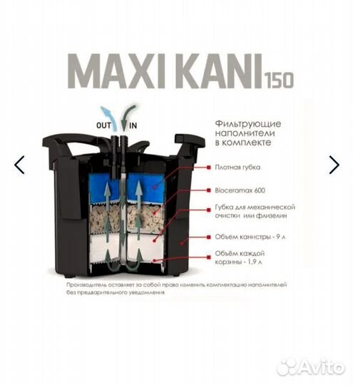 Фильтр для аквариума aquael Maxi Kani 150