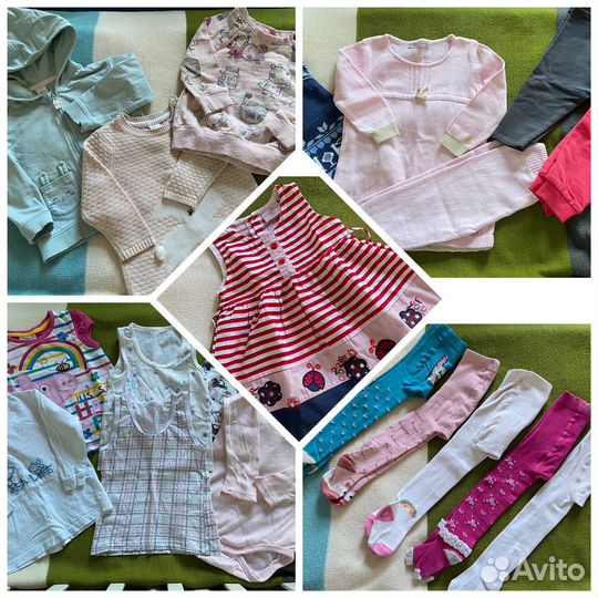 Вещи пакетом на девочку 74-86 размер