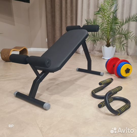 Скамья для пресса 2в1 +гиперэкстензия RP