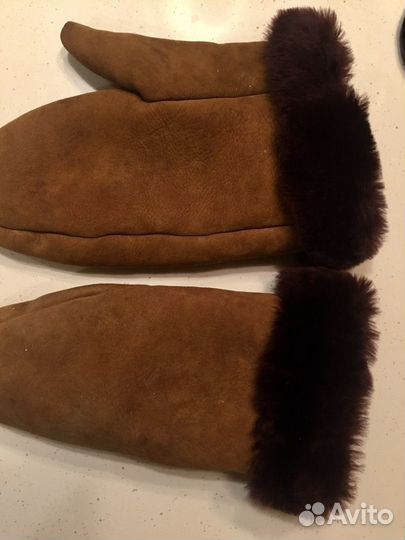 Варежки из овчины детские