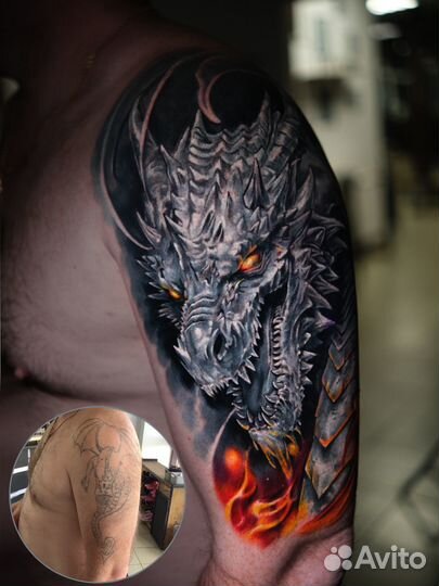 Тату Волгоград, перекрытие старых татуировок