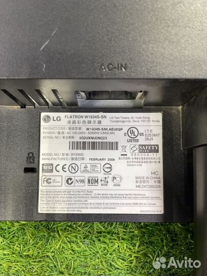 Монитор LG Flatron W1934S-SN