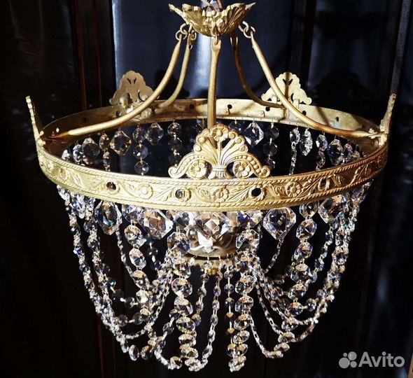 Антикварная бронзовая люстра