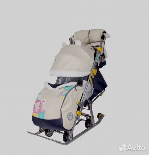 Коляска-санки Nika Kids 7-2 бежевые