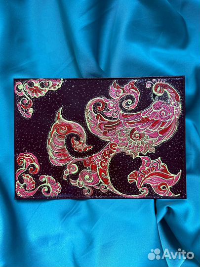 Чехол на паспорт с росписью ручной работы