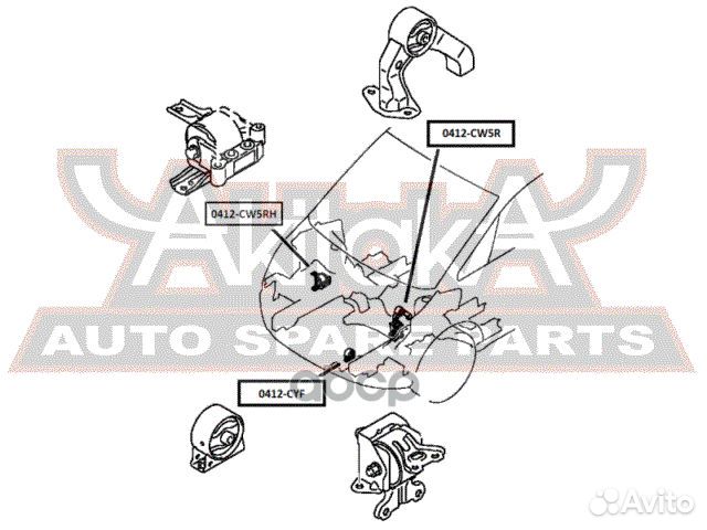 Подушка двигателя зад прав/лев mitsubishi