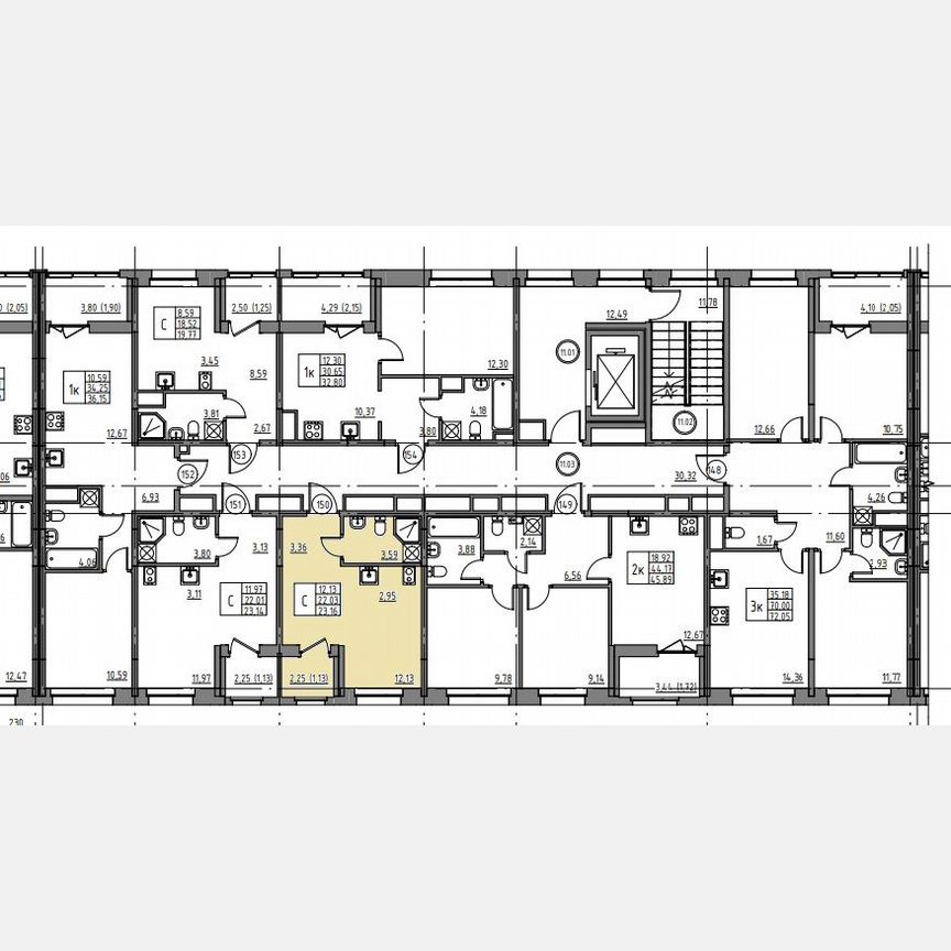 Квартира-студия, 23,2 м², 11/12 эт.