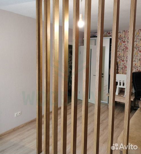 Реечные перегородки woodwall из мдф в шпоне