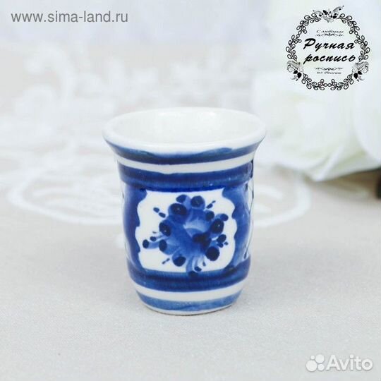 Стопка малая, гжель, фарфор, 5 см