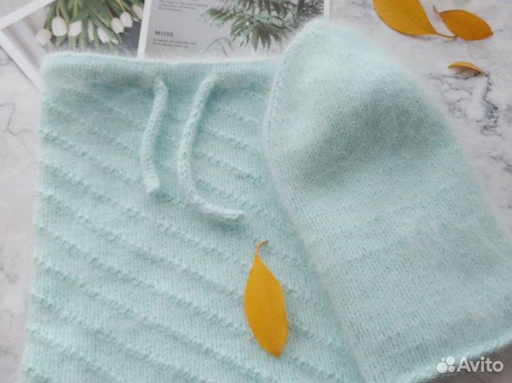 Комплект шапка и снуд женский ангора