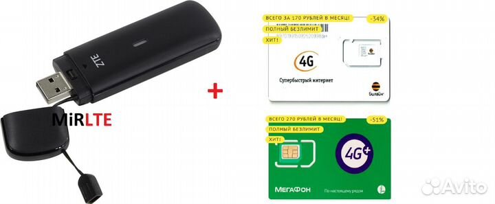 Модем ZTE MF833 4G+ Симкарта Безлимитный Интернет