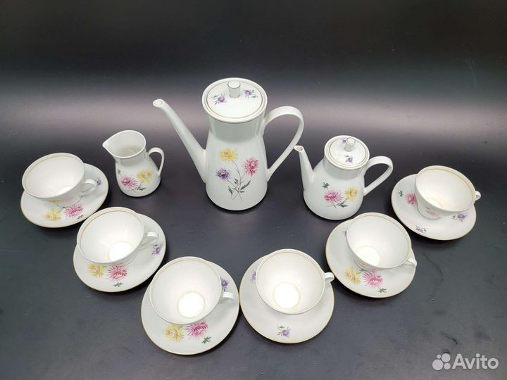 Чайный сервиз Астры Freiberger Гдр