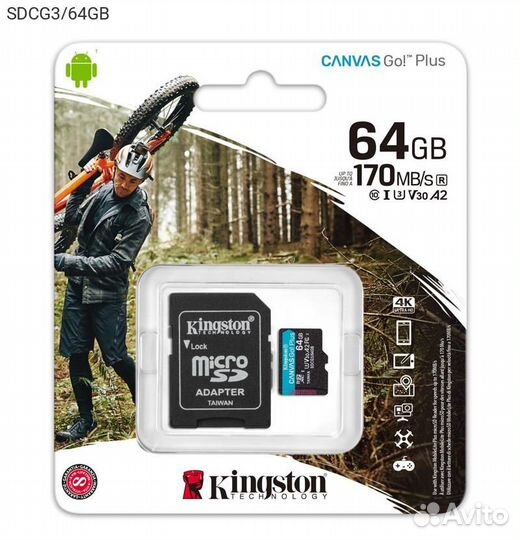 Карта памяти Kingston Canvas Go Plus microsdxc UH