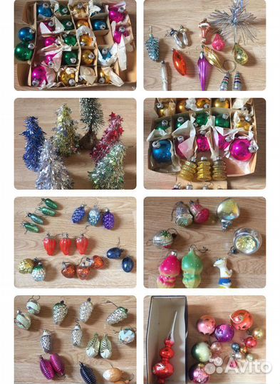 Елочные игрушки СССР -гдр Ёлочки разные
